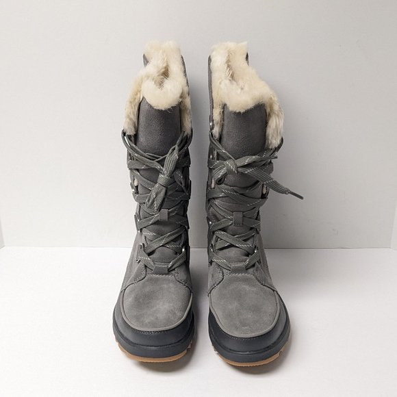 Sorel Tivoli IV Tall Waterproof Snow Boots, Gray Suede, Women's 9 M - Picture 3 of 7
